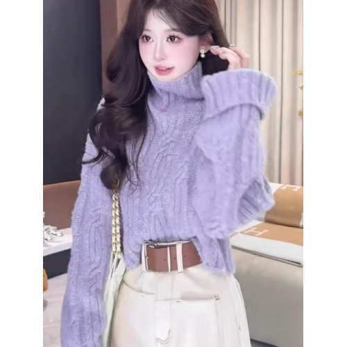 甜美減齡軟糯麻花高領毛衣冬季韓系高級感加厚內搭外穿針織衫上衣 甜美減齡軟糯麻花高領毛衣冬季韓系高級感加厚內搭外穿針織衫上衣