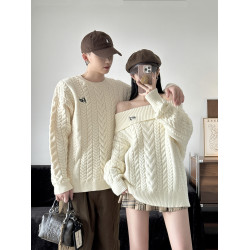 情侶裝秋冬季2025新款ins超火寬鬆毛衣男女高級感慵嬾風針織衫潮