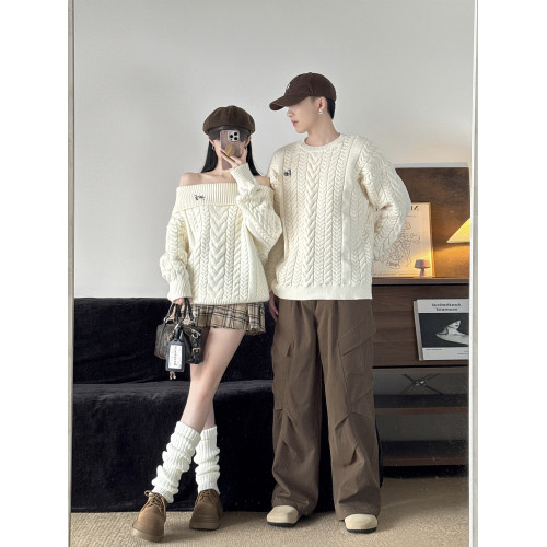 情侶裝秋冬季2025新款ins超火寬鬆毛衣男女高級感慵嬾風針織衫潮 情侶裝秋冬季2025新款ins超火寬鬆毛衣男女高級感慵嬾風針織衫潮