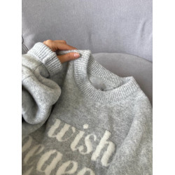 美式復古字母提花灰色毛衣女秋冬寬鬆外穿慵嬾風圓領軟糯針織上衣