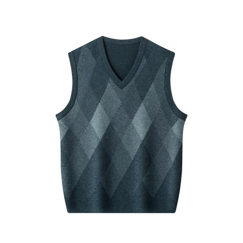 恒源祥馬甲男士毛衣背心秋冬款羊毛衫中年無袖針織衫坎肩純羊絨衫