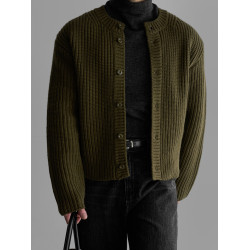 Primas 老錢風厚款針織開衫男秋季美式復古輕熟風毛衣高級感外套