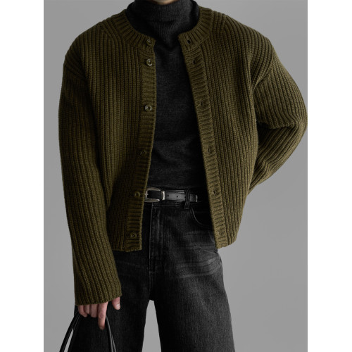 Primas 老錢風厚款針織開衫男秋季美式復古輕熟風毛衣高級感外套