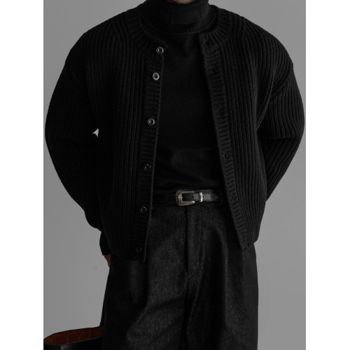 Primas 老錢風厚款針織開衫男秋季美式復古輕熟風毛衣高級感外套