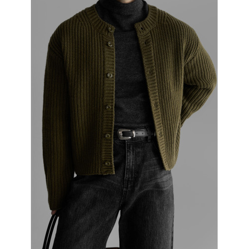 Primas 老錢風厚款針織開衫男秋季美式復古輕熟風毛衣高級感外套