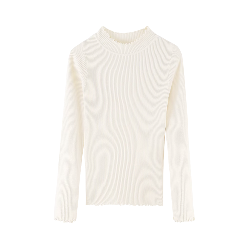 慕兔半高領內搭針織打底衫女2025秋季新款洋氣木耳邊修身長袖上衣 慕兔半高領內搭針織打底衫女2025秋季新款洋氣木耳邊修身長袖上衣