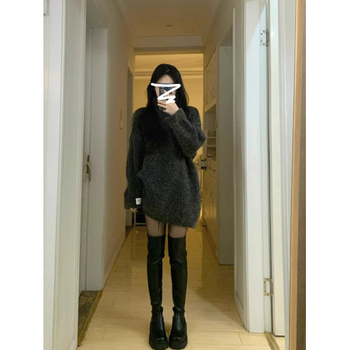 韓系高領毛衣女秋冬2025新款爆款加厚軟糯慵懶寬松休閒中長款上衣 韓系高領毛衣女秋冬2025新款爆款加厚軟糯慵懶寬松休閒中長款上衣