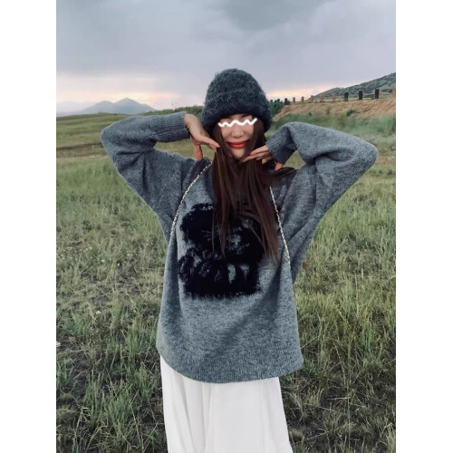 軟糯卡通小狗毛衣女秋冬裝寬松韓系慵懶風穿搭針織衫套頭打底上衣 軟糯卡通小狗毛衣女秋冬裝寬松韓系慵懶風穿搭針織衫套頭打底上衣