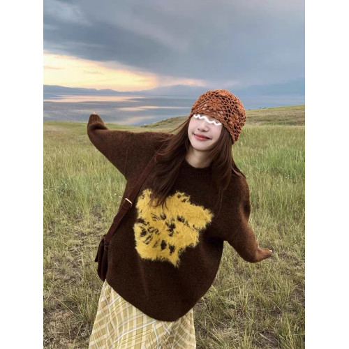 軟糯卡通小狗毛衣女秋冬裝寬松韓系慵懶風穿搭針織衫套頭打底上衣 軟糯卡通小狗毛衣女秋冬裝寬松韓系慵懶風穿搭針織衫套頭打底上衣