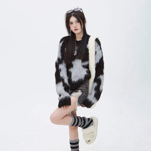 馬海毛毛衣女款慵懶高級感早秋穿搭寬松上衣chic韓系2025秋季新款 馬海毛毛衣女款慵懶高級感早秋穿搭寬松上衣chic韓系2025秋季新款