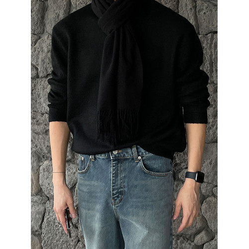 卡其色毛衣男士秋冬內搭圓領針織長袖打底衫復古寬松慵懶加厚上衣 卡其色毛衣男士秋冬內搭圓領針織長袖打底衫復古寬松慵懶加厚上衣