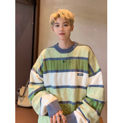 美式復古高級感毛衣男春秋款加厚休閒針織衫慵懶風寬松線衣外套潮