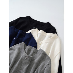 男裝開衫 100%全棉 圓領針織衫男士針織開衫 薄款毛衣外套 寬松