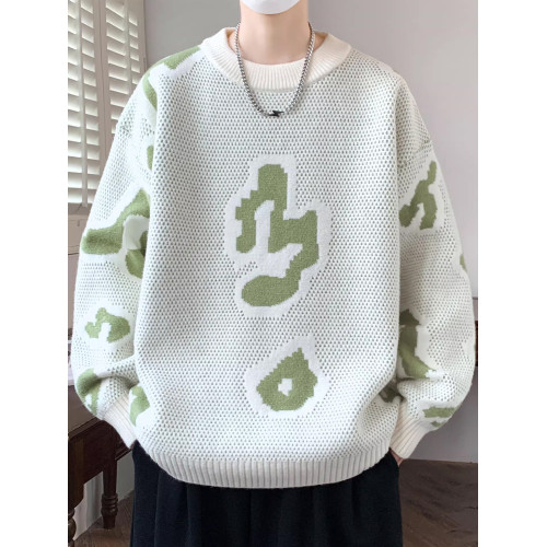 圓領毛衣男款秋冬季新款休閒提花針織衫青少年時尚保暖內搭打底衫 圓領毛衣男款秋冬季新款休閒提花針織衫青少年時尚保暖內搭打底衫