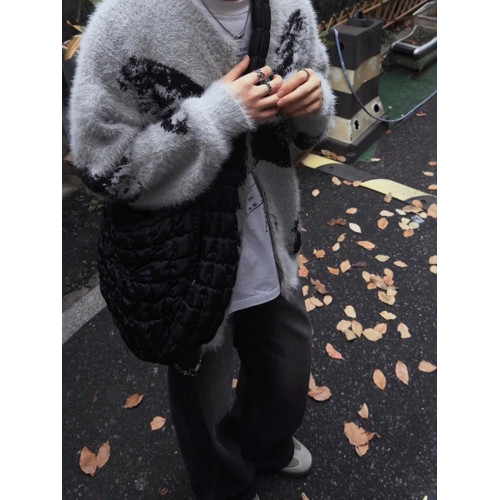 美式潮牌蝴蝶提花海馬毛拉鍊開衫毛衣男秋冬慵懶風寬松針織衫外套 美式潮牌蝴蝶提花海馬毛拉鍊開衫毛衣男秋冬慵懶風寬松針織衫外套