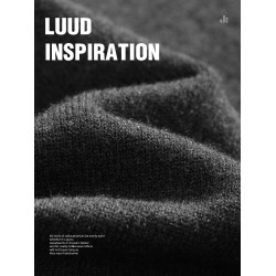 LUUD 莫代爾純色簡約男士修身翻領針織衫髮熱纖維保暖毛衣秋冬款