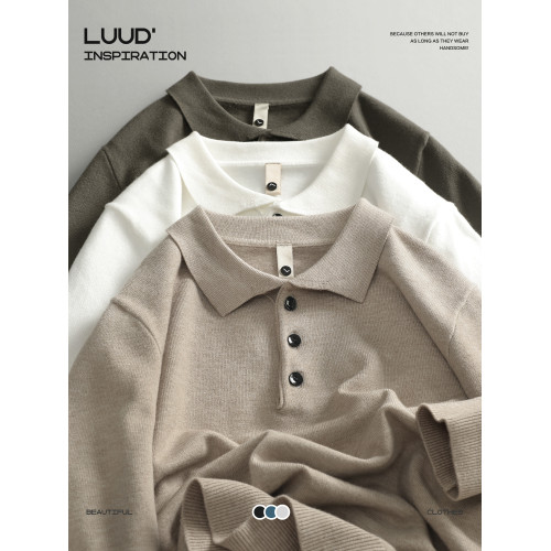 LUUD 莫代爾純色簡約男士修身翻領針織衫髮熱纖維保暖毛衣秋冬款 LUUD 莫代爾純色簡約男士修身翻領針織衫髮熱纖維保暖毛衣秋冬款