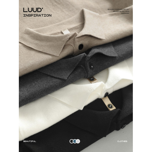 LUUD 莫代爾純色簡約男士修身翻領針織衫髮熱纖維保暖毛衣秋冬款 LUUD 莫代爾純色簡約男士修身翻領針織衫髮熱纖維保暖毛衣秋冬款