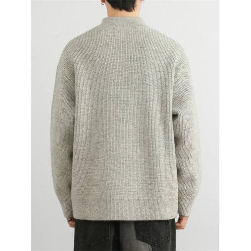 設計感加厚半拉鍊立領毛衣男秋冬季復古寬松簡約針織衫保暖毛線衣 設計感加厚半拉鍊立領毛衣男秋冬季復古寬松簡約針織衫保暖毛線衣