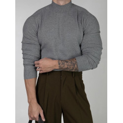 Primas 肌肉型 半高領毛衣男秋冬款美式長袖打底衫百搭內搭針織衫