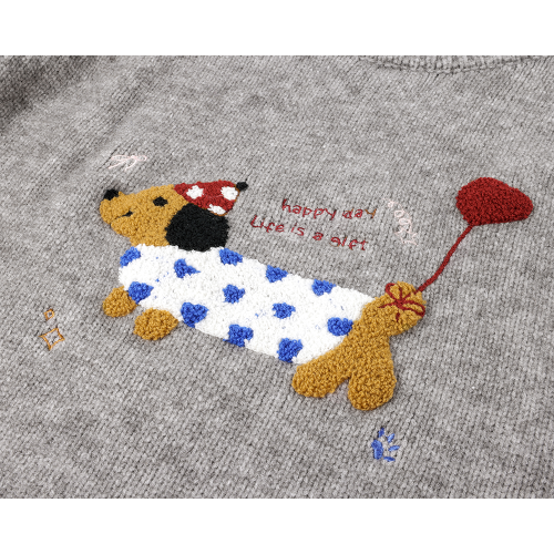 XinmonLee韓系簡約慵懶風刺綉臘腸狗毛衣顯瘦百搭設計甜美上衣冬 XinmonLee韓系簡約慵懶風刺綉臘腸狗毛衣顯瘦百搭設計甜美上衣冬