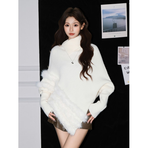 拉夏貝爾杏色高領毛衣女秋冬2025新款小衆蝙蝠長袖針織打底衫上衣 拉夏貝爾杏色高領毛衣女秋冬2025新款小衆蝙蝠長袖針織打底衫上衣