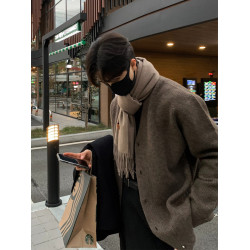 SSUMENAM慵懶風毛衣外套男2024秋冬新款高級感針織開衫設計感小衆