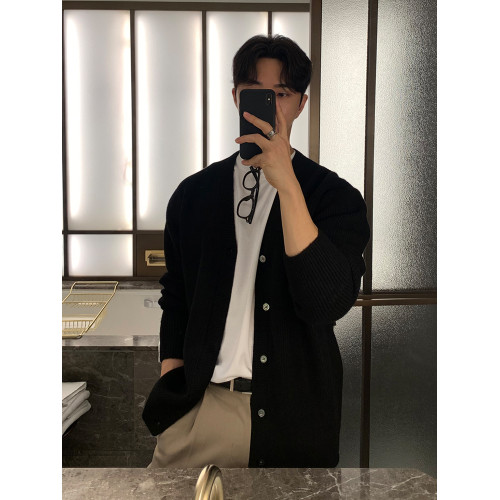 SSUMENAM慵懶風毛衣外套男2024秋冬新款高級感針織開衫設計感小衆 SSUMENAM慵懶風毛衣外套男2024秋冬新款高級感針織開衫設計感小衆