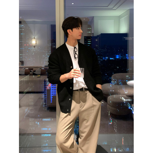 SSUMENAM慵懶風毛衣外套男2024秋冬新款高級感針織開衫設計感小衆 SSUMENAM慵懶風毛衣外套男2024秋冬新款高級感針織開衫設計感小衆