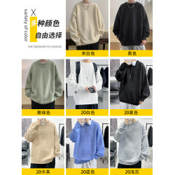 日系羊毛針織衫慵懶風毛衣男士秋冬季新款加厚保暖重磅外套上衣服