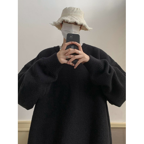 日系羊毛針織衫慵懶風毛衣男士秋冬季新款加厚保暖重磅外套上衣服 日系羊毛針織衫慵懶風毛衣男士秋冬季新款加厚保暖重磅外套上衣服