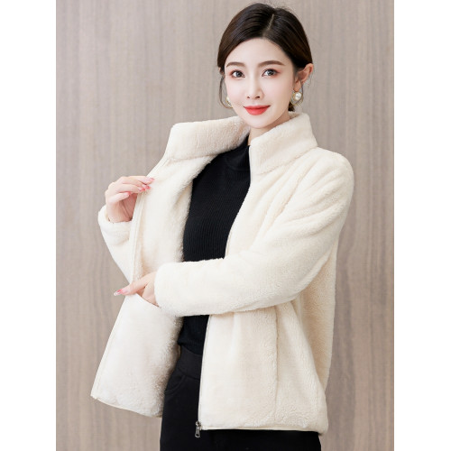 秋冬外套女短款加絨加厚雙面珊瑚絨保暖搖粒法蘭絨衣長袖毛絨內膽 秋冬外套女短款加絨加厚雙面珊瑚絨保暖搖粒法蘭絨衣長袖毛絨內膽