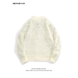 BOYUE帛躍水貂絨蝴蝶開衫毛衣原宿風軟糯休閒甜酷ins男女針織外套