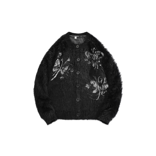 BOYUE帛躍水貂絨蝴蝶開衫毛衣原宿風軟糯休閒甜酷ins男女針織外套