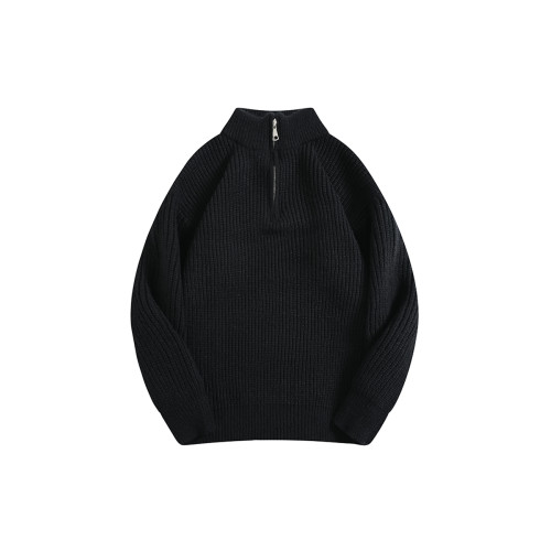 BOYUE帛躍韓版半拉鍊cleanfit純色針織衫學生休閒情侶打底毛衣男