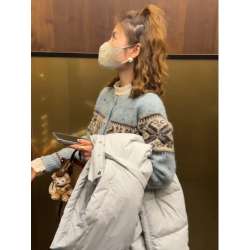 費爾島提花復古軟糯毛衣外套女秋季新款慵懶寬松百搭針織開衫上衣 費爾島提花復古軟糯毛衣外套女秋季新款慵懶寬松百搭針織開衫上衣