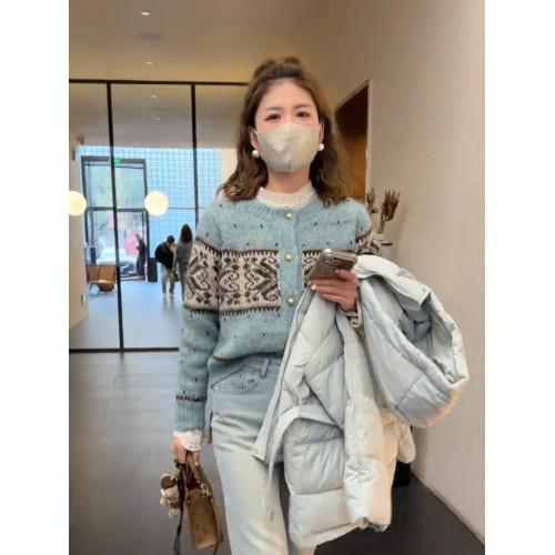 費爾島提花復古軟糯毛衣外套女秋季新款慵懶寬松百搭針織開衫上衣 費爾島提花復古軟糯毛衣外套女秋季新款慵懶寬松百搭針織開衫上衣