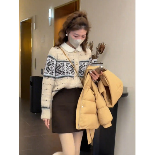 費爾島提花復古軟糯毛衣外套女秋季新款慵懶寬松百搭針織開衫上衣 費爾島提花復古軟糯毛衣外套女秋季新款慵懶寬松百搭針織開衫上衣