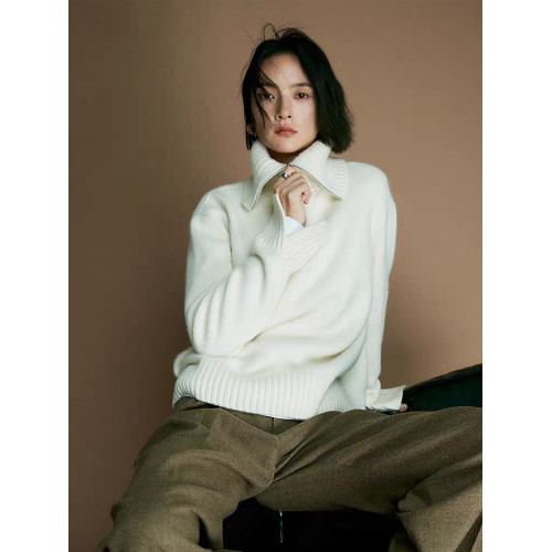 慵懶風秋冬半拉鍊毛衣女士百搭翻領寬松外穿大碼羊毛針織衫上衣厚 慵懶風秋冬半拉鍊毛衣女士百搭翻領寬松外穿大碼羊毛針織衫上衣厚