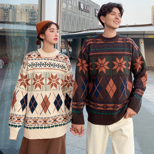 情侶裝冬裝2025新款寬鬆慵嬾風冬季大款毛衣女加厚內穿百搭針織衫