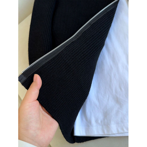 黑色雙拉鍊針織外套男秋冬高級感慵懶風毛衣cleanfit美式立領夾克