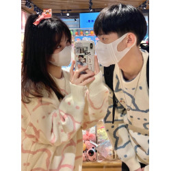 日系情侶毛衣男秋冬季復古慵嬾風2023年新款設計感小衆chic針織衫