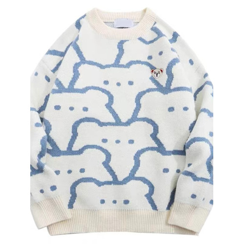 日系情侶毛衣男秋冬季復古慵嬾風2023年新款設計感小衆chic針織衫