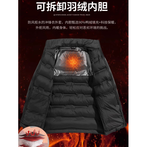 JEEP羽絨服女款冬季加絨加厚保暖戶外沖鋒衣三合一可拆卸內膽外套 JEEP羽絨服女款冬季加絨加厚保暖戶外沖鋒衣三合一可拆卸內膽外套