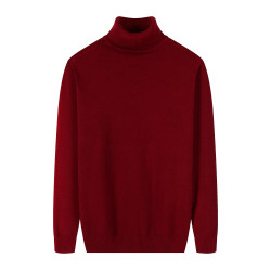 高領毛衣男士秋冬厚款內搭純色修身打底羊絨衫韓版套頭保暖針織衫