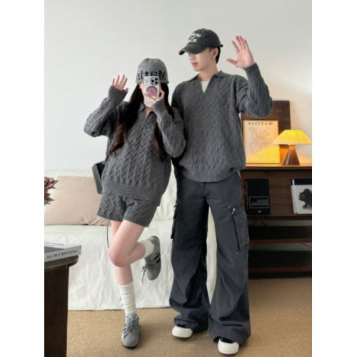 情侶裝秋冬季2025新款ins超火寬松毛衣男女高級感慵懶風針織衫潮 情侶裝秋冬季2025新款ins超火寬松毛衣男女高級感慵懶風針織衫潮