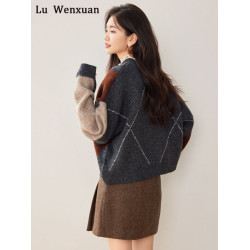 美拉德v領毛衣女款2025新款秋冬季慵懶高級感時尚早秋氛圍感穿搭