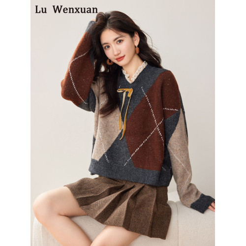 美拉德v領毛衣女款2025新款秋冬季慵懶高級感時尚早秋氛圍感穿搭