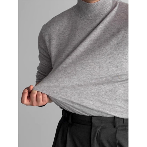 內搭款高彈半高領針織衫男秋冬高級感親膚保暖修身中領毛衣打底衫 內搭款高彈半高領針織衫男秋冬高級感親膚保暖修身中領毛衣打底衫