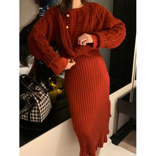 聖誕韓系慵懶風復古紅色毛衣外套女秋冬2025新款新年針織開衫上衣 聖誕韓系慵懶風復古紅色毛衣外套女秋冬2025新款新年針織開衫上衣